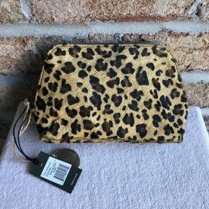 MYRA BAG CHEETAH, LEATHER, HAIR SPOTTY AFFAIR POUCH, S-3430, RFID, NWT